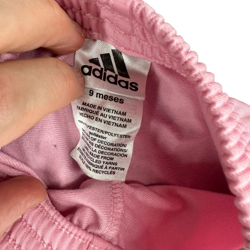 Adidas‎ Girls Baby 9 Months Pink Track Suit Jacket Pants Active Sports Stripes - Picture 10 of 13